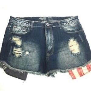 🦋Mossimo High Rise Distressed US Flag Shorts, 3